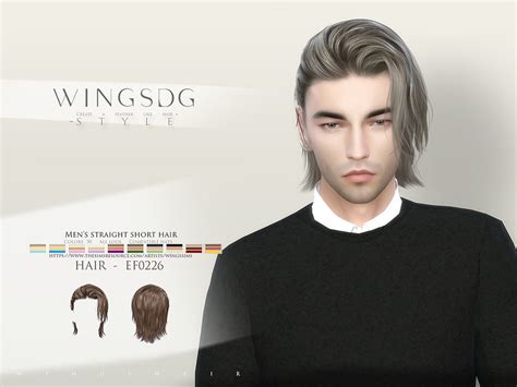 Mens Straight Hair By Wingssims Liquid Sims