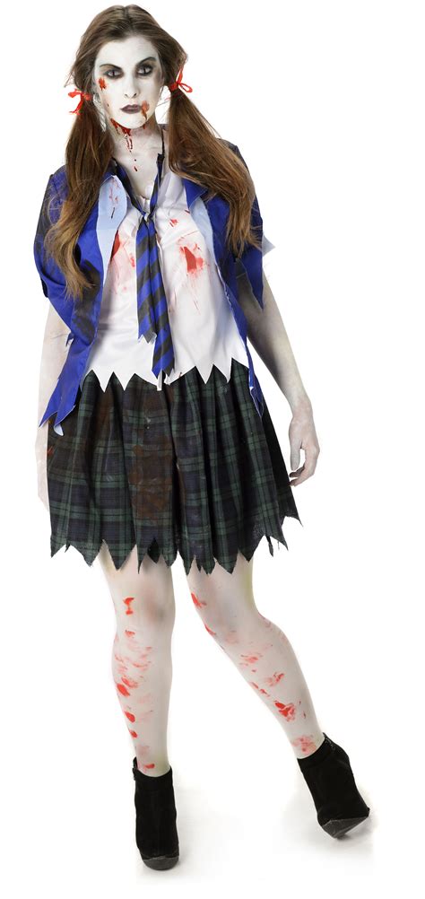 Zombie School Girl Ladies Halloween Fancy Dress Womens Adults Schoolgirl Costume | eBay