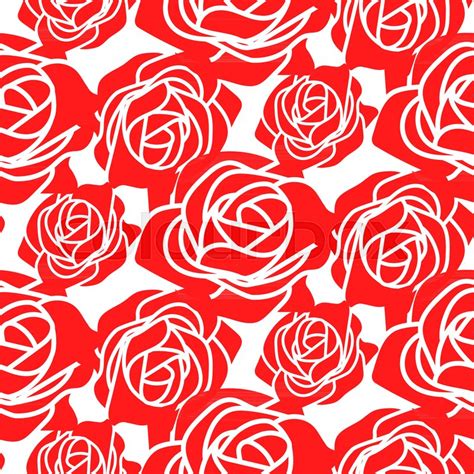 Parallelism for for metal cut to length, which is a crucial activity of our business, dimensional issues are key. Red roses stencil vector seamless pattern. Cutout template for cards. | Stock Vector | Colourbox