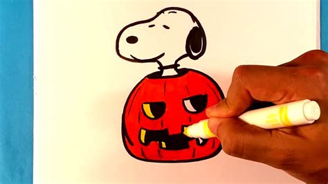 How To Draw Snoopy In A Pumpkin Peanuts Hallweeon Drawings YouTube