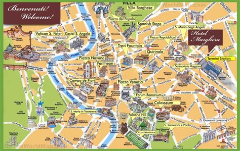 Rome Tourist Attractions Map Printable