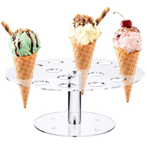 Buy Ice Cream Cone Holder Hole Clear Acrylic Ice Cream Stand Sushi Roll Holder Food