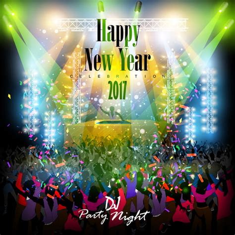 2017 New Year Night Party Poster Template Vectors Eps Uidownload