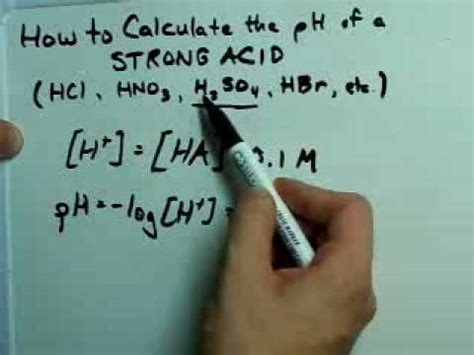 E) referring to table p1 and your graph, which indicator(s) would be. Calculate pH of a Strong Acid - YouTube