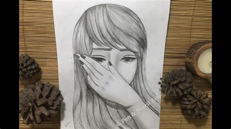 How To Draw A Sad Girl Crying Girl Pencil Sketch Drawing For