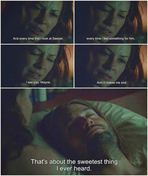 Lost, Josh Holloway, Evangeline Lilly. Sawyer and Kate | Lost sawyer, Lost quotes, Lost tv show