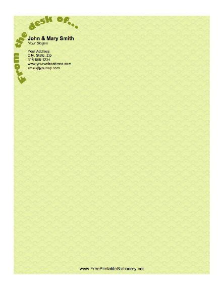 446x470 cute from the desk of clipart. Printable stationery in shades of olive green includes the words, From the desk of... Free to ...