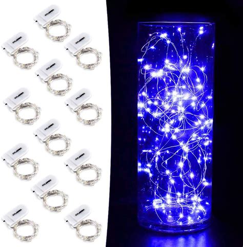 Cylapex 12 Pack Blue Fairy String Lights Battery Operated Fairy Lights