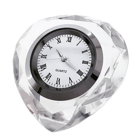 Pentagon Diamond Cut Crystal Miniature Desk Clocks Mini Clock Ebay