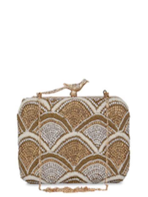 Buy Anekaant Gold Toned Embellished Clutch Clutches For Women