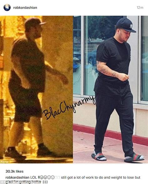 rob kardashian shares impressive before and after instagram of his 50lb weight loss daily mail