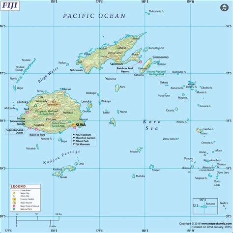 Fiji Map Map Of Fiji Collection Of Fiji Maps Map Fiji Geography Map
