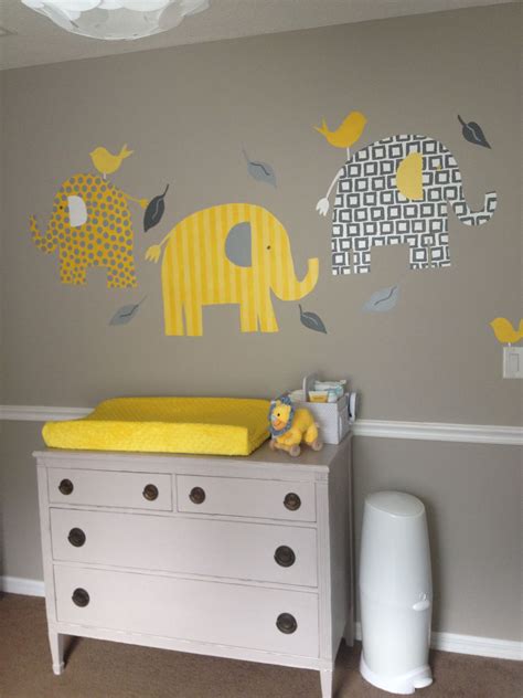 Our Daughters Grey And Yellow Nursery With Pottery Barn Elephants