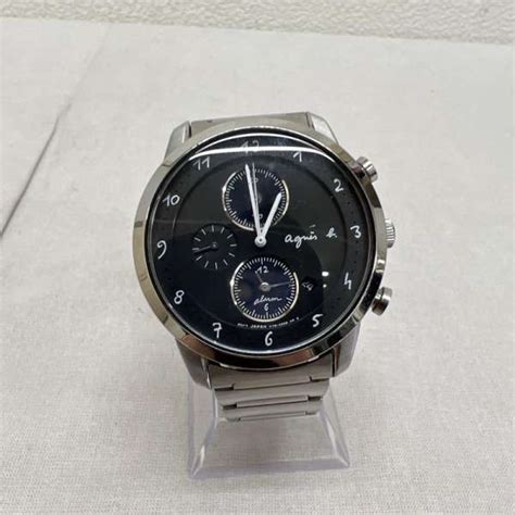 【楽天市場】agnes b アニエス・ベー アナログ（クォーツ式） 腕時計 watch analog quartz クロノグラフ 腕時計 ソーラー v172 0aw0【used】【古着