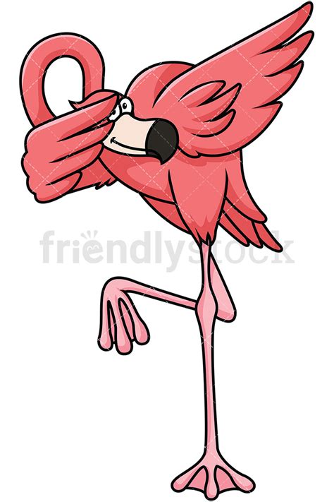 Dabbing Flamingo Cartoon Vector Clipart Friendlystock