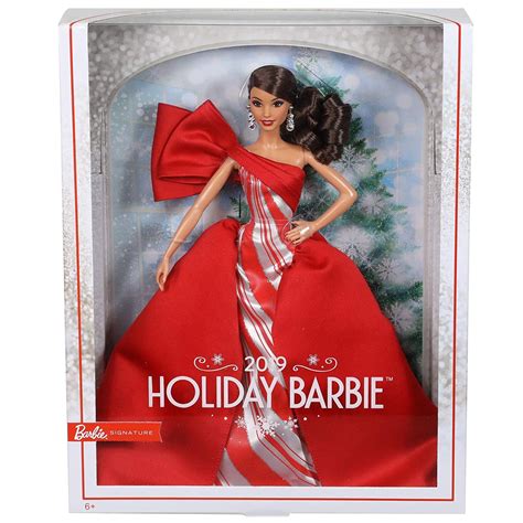Кукла Барби Холидей Праздник 2019 брюнетка Mattel 2019 Holiday Barbie Doll Brunette Side