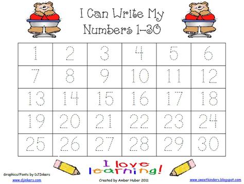26 Kindergarten Worksheets Numbers To 30