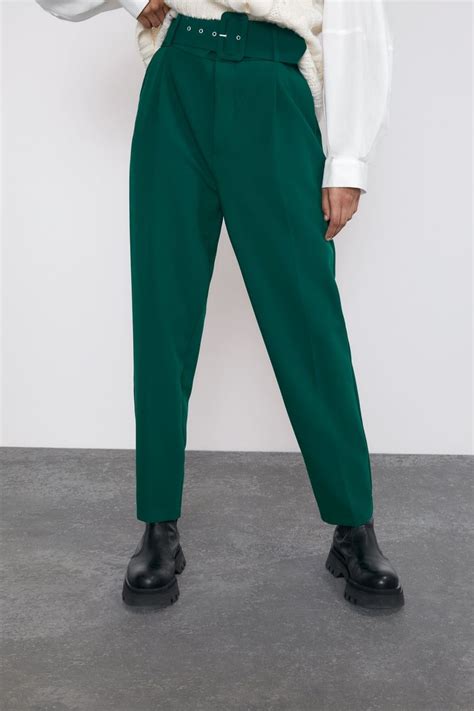 Pantalon avec ceinture à nouer. PANTALON TAILLE HAUTE AVEC CEINTURE | ZARA France in 2020 ...