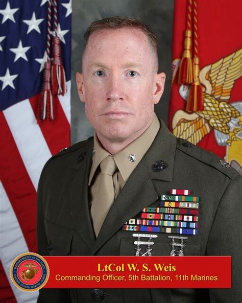 Lieutenant Colonel W Scott Weis 1st Marine Division Biography