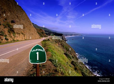 Pacific Coast Highway California Route 1 Scenic Near Big Sur Stock