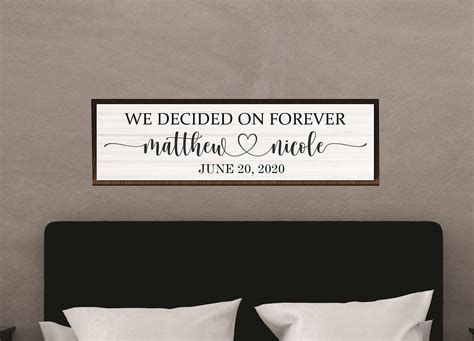 Master Bedroom Wall Decor Over The Bed Sign Personalized Wedding T