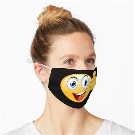 Thumbs Up Smiley Face Mask By Md1982 Redbubble