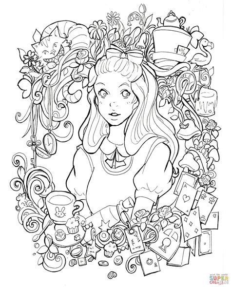 Alice in Wonderland coloring page | Free Printable Coloring Pages