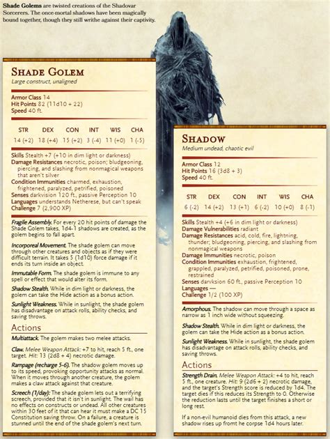 Shade Golem Unearthedarcana Dungeons And Dragons 5e Dnd Dragons