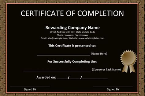 18 Free Certificate Of Completion Templates And Examples