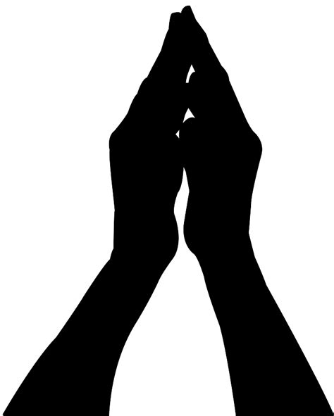 Praying Hands Silhouette Free Vector Silhouettes