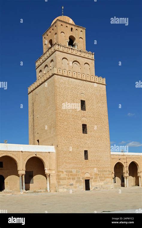 Minaret Of Great Mosque Kairouan Tunisia Stock Photo Alamy
