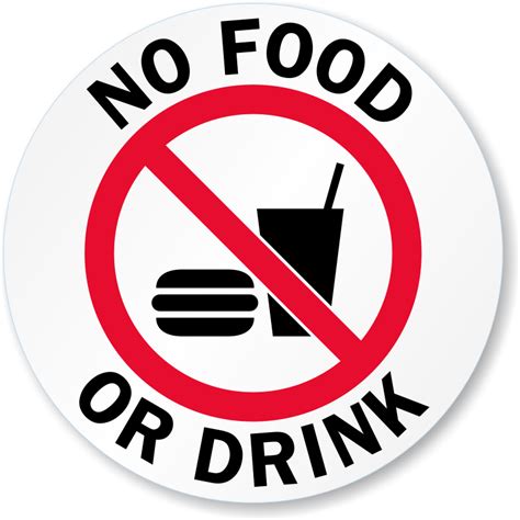 No food or drink signs are a relic of the past. No Food or Drink Glass Door Decal Signs, SKU: LB-2898
