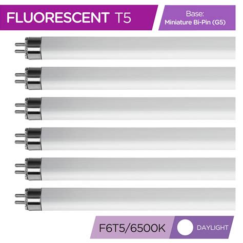 F6t5 D 65k Fluorescent Tube 9 Inches 6w Watt T5 Mini Bi 2 Pin G5