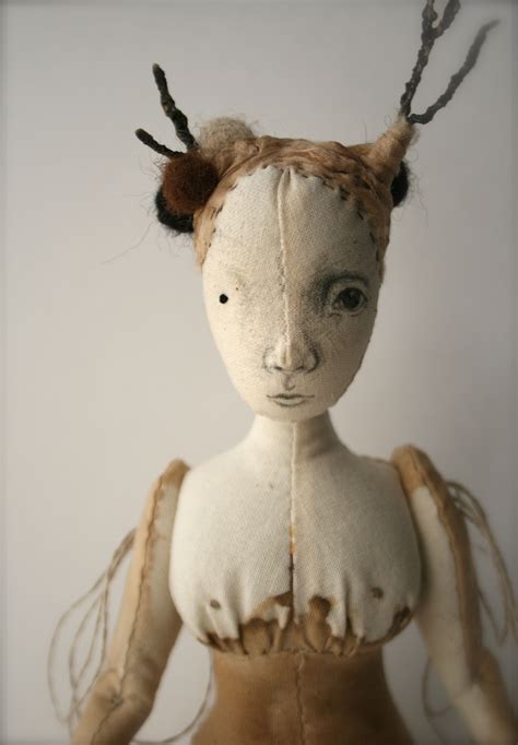 wood nymph cloth doll by the pale rook textile art dolls textile sculpture art dolls cloth