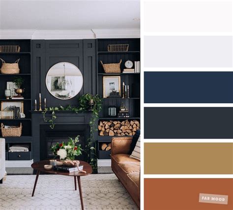 The Best Living Room Color Schemes Brown Gold And Dark Blue Palette