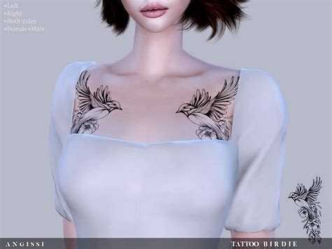 Birdie Tattoo By Angissi At Tsr Sims 4 Updates