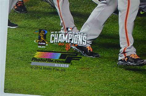 Bumgarner's final world series line sparkles: Lot Detail - Madison Bumgarner Autographed 2014 World Series Champs 16x20 Photo
