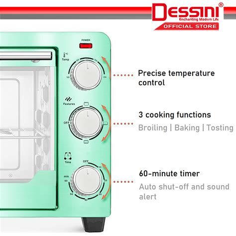 DESSINI ITALY Electric Oven Convection Hot Air Fryer Toaster Timer Oil