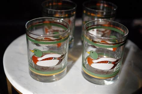 Vintage Libbey Mallard Low Ball Liquor Glasses Duck Glasses Etsy