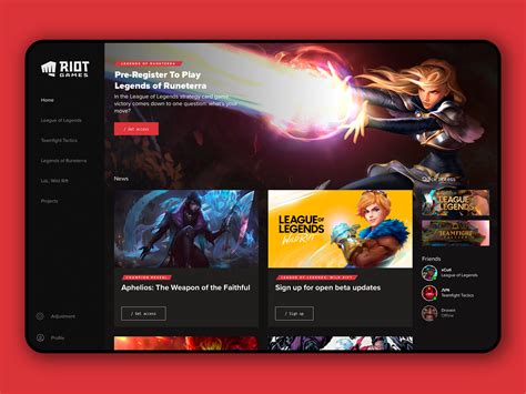 Riot Games Game Launcher Uiux Design By Juan Andres Cutillas On