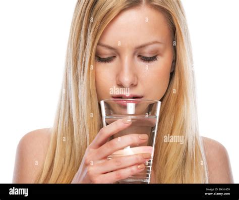 Portrait Of Teenage Girl Drinking Water Stock Photo Alamy