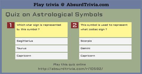 Trivia Quiz Quiz On Astrological Symbols