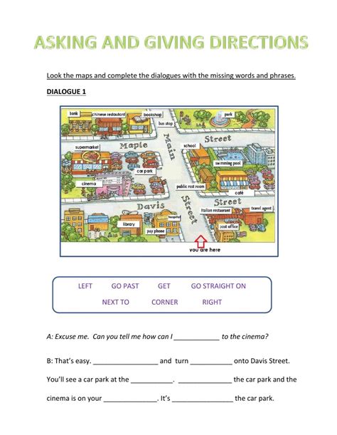 Aking And Giving Directions Complete Worksheet
