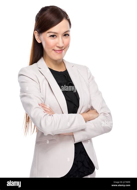 Asian Businesswoman Cross Arm Stock Photo Alamy