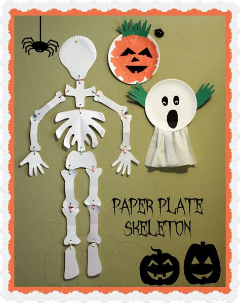 Paper Plate Skeleton Halloween Crafts Halloween Crafts For Kids