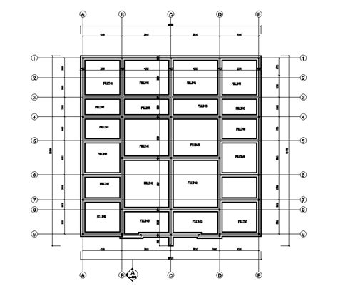 House Working Drawing Foundation And Column Beam Layout Plan Cadbull Images