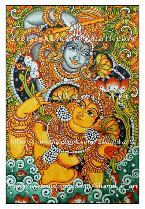 Kalamkari Painting Madhubani Painting Krishna Painting Krishna Art