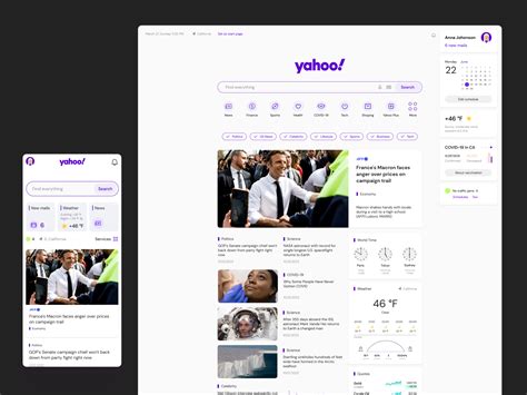 Yahoo Website Redesign Main Page By Serge Fomichev On Dribbble