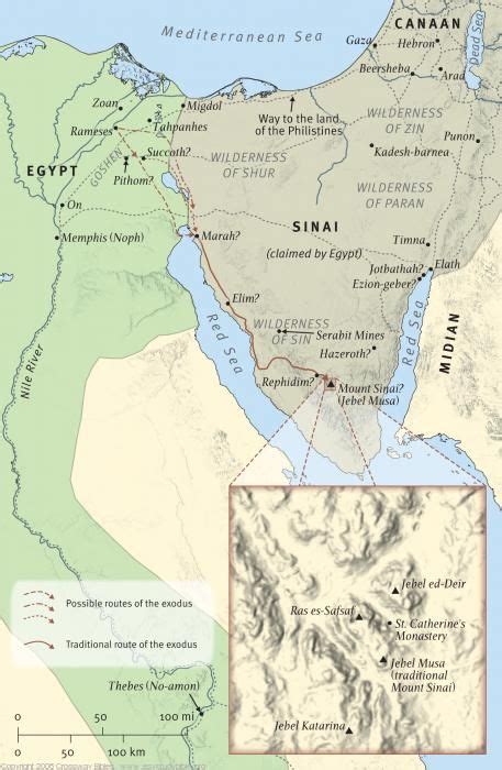 The Exodus From Egypt Map Esv Bible Mapping Bible Study Egypt Map