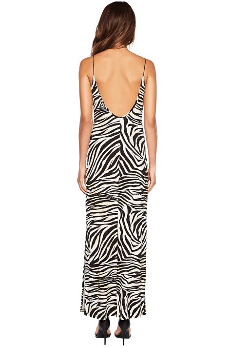 Zebra Print Maxi Dress In Zebra Bardot